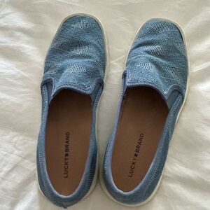 Lucky Brand Textured Blue Slip-Ons